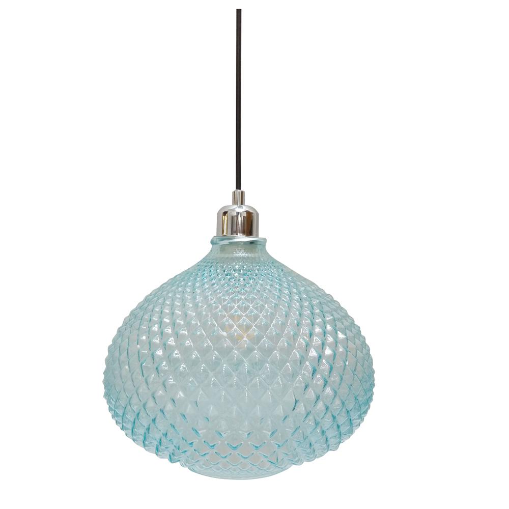  Home  Decorators  Collection 1 Light Chrome Blue Glass Mini  