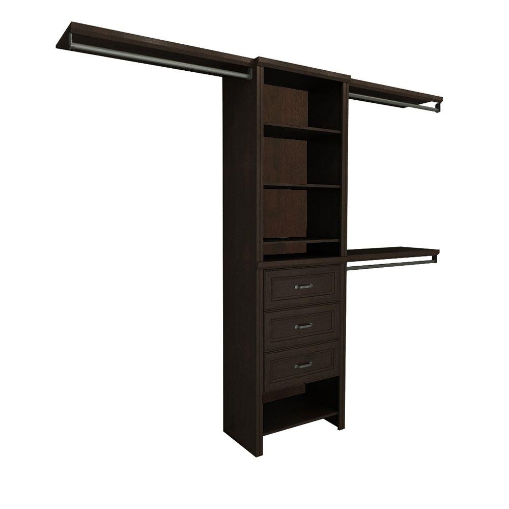 ClosetMaid Impressions 5 ft. - 10 ft. Chocolate Basic Plus Closet System by ClosetMaid
