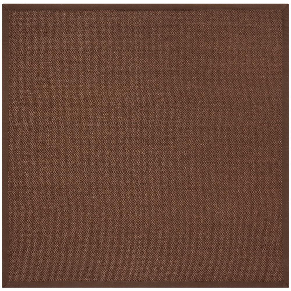 Safavieh Natural Fiber Chocolate/Dark Brown 6 ft. x 6 ft. Square Area