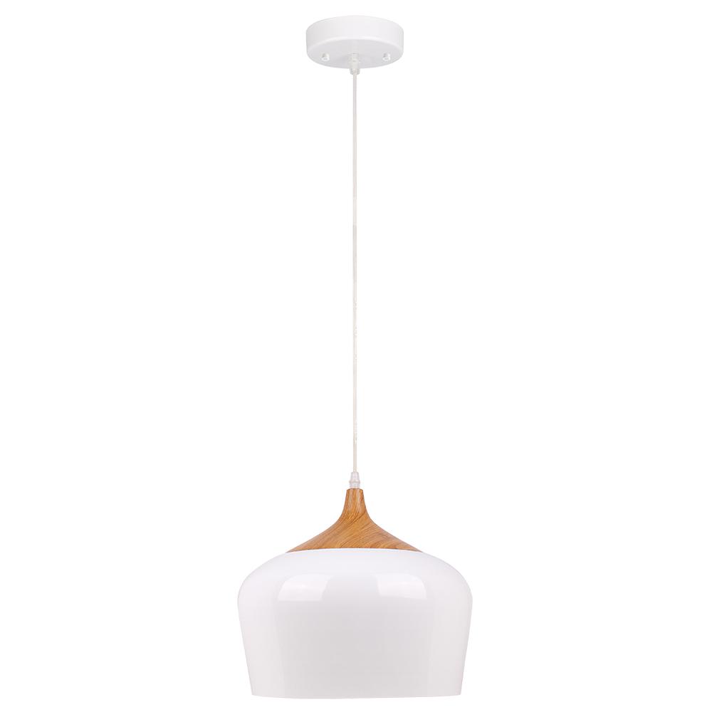 Beldi Urbania 1 Light White And Wood Pendant Fixture