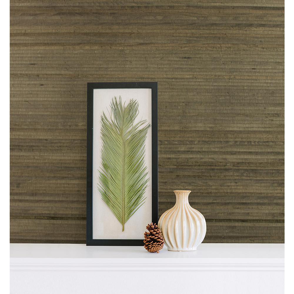 James Lucie Charcoal Grasscloth Wallpaper Sample 262254730SAM