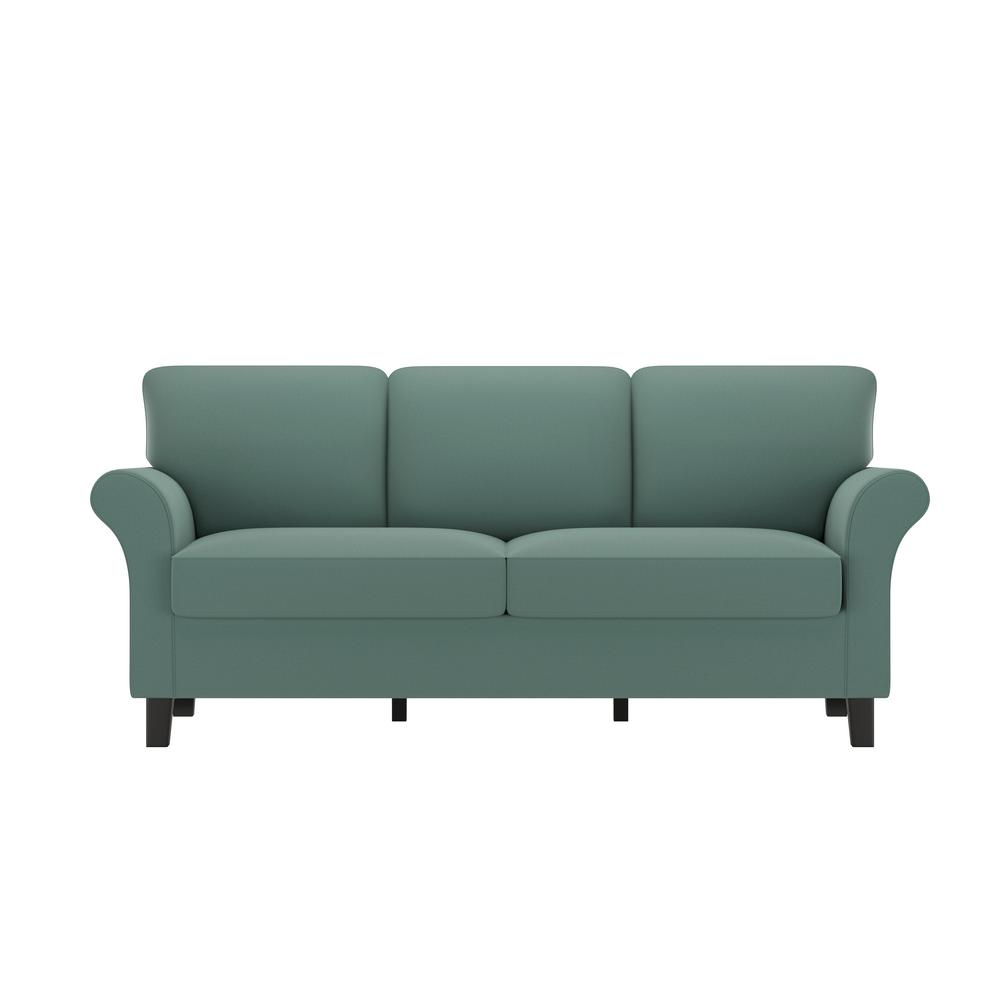 Handy Living Rockford Sofast Sofa In Blue Turquoise Velvet