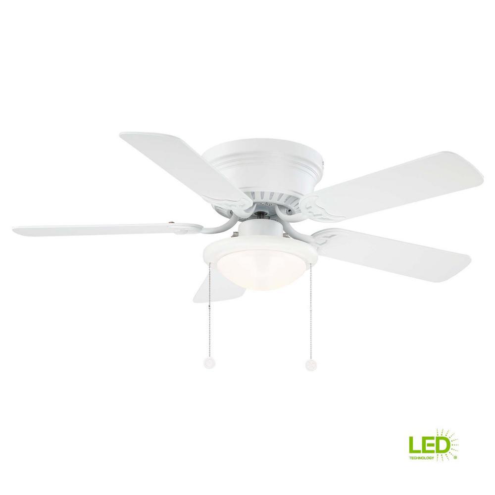 White Small Room Cottage Ceiling Fans Lighting The Home Depot Hugger 44 In Led Matte White Ceiling Fan