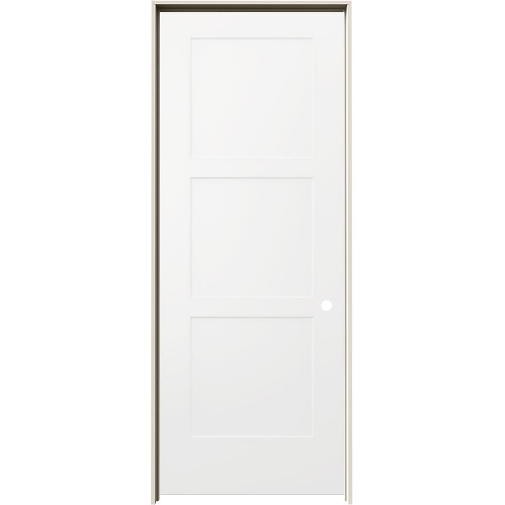 Jeld Wen 30 In X 80 In Birkdale White Paint Left Hand Smooth Hollow Core Molded Composite Single Prehung Interior Door