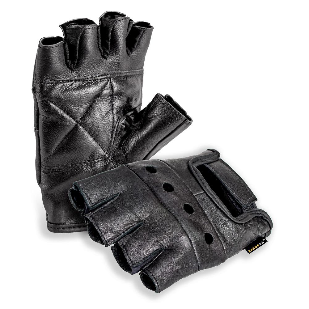 fingerless leather work gloves