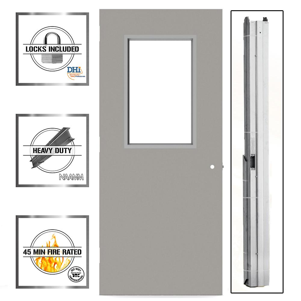L I F Industries 36 In X 84 In Gray Flush Steel Vision Light