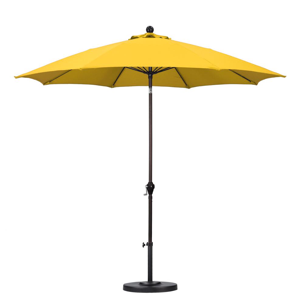 Astella 9 Ft Fiberglass Push Tilt Patio Umbrella In Yellow Polyester Alus908117 P57 The Home Depot