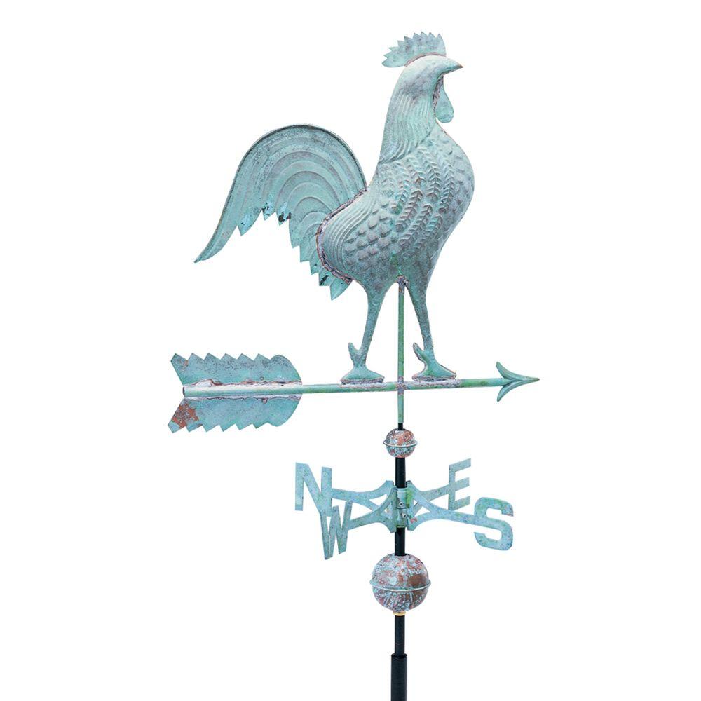 Whitehall Products 48 in. Verdigris Rooster Copper Weathervane45032