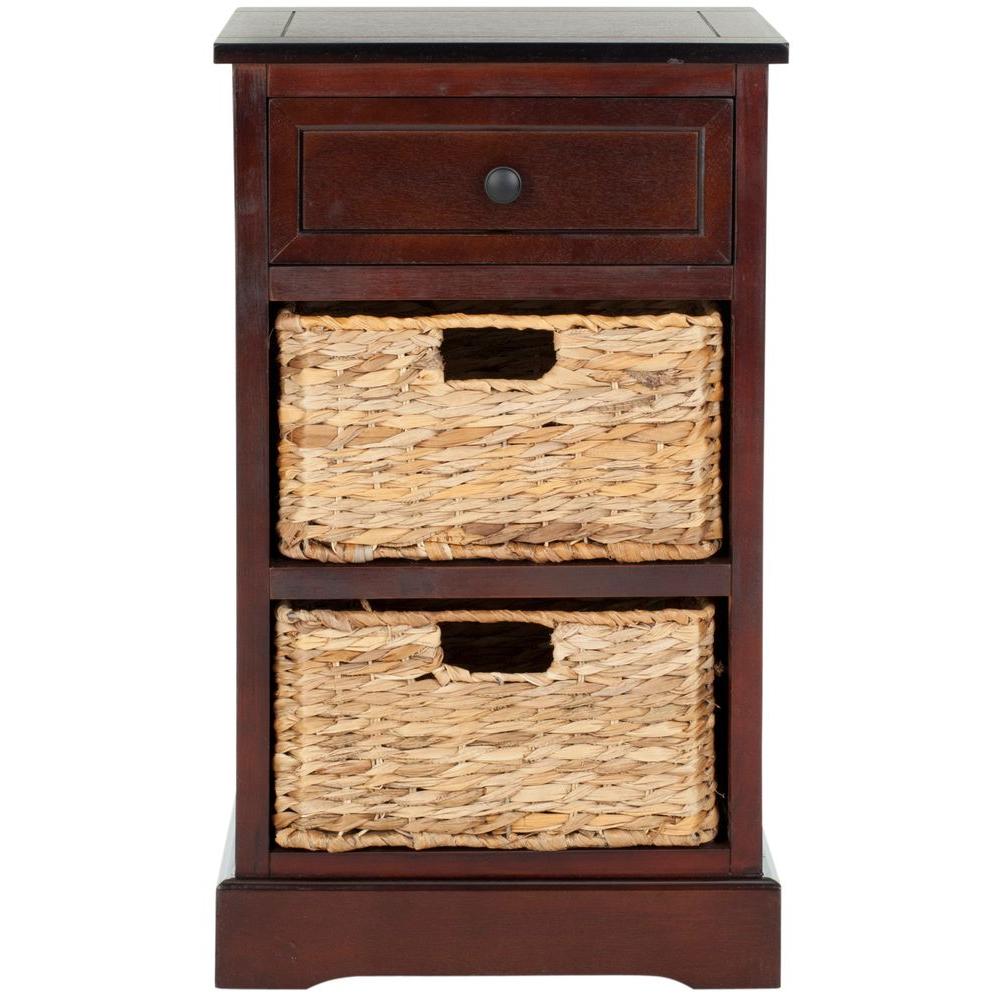 Safavieh Carrie Dark Cherry Storage Side Table Amh5700d