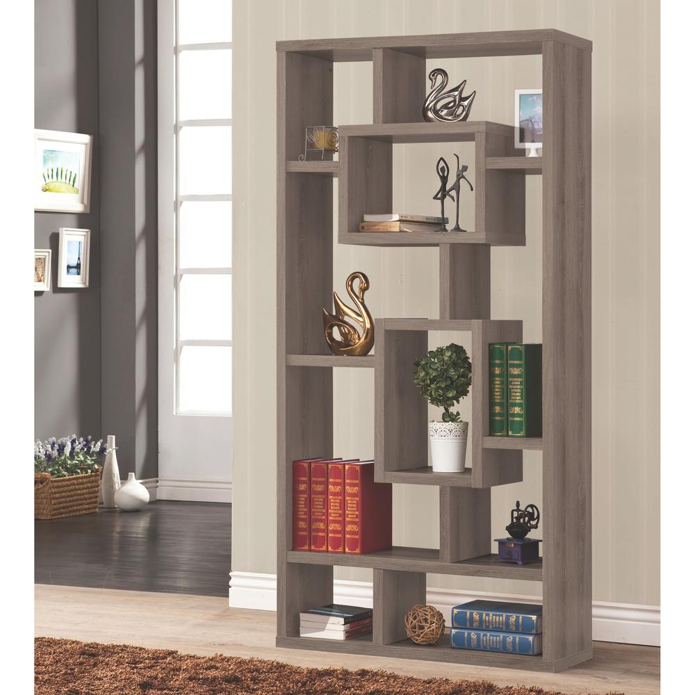 Worldwide Maguire Weathered Grey BookcaseV800512 The Home