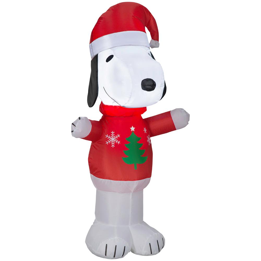 Peanuts 3 51 Ft Pre Lit Inflatable Snoopy In Christmas Tree