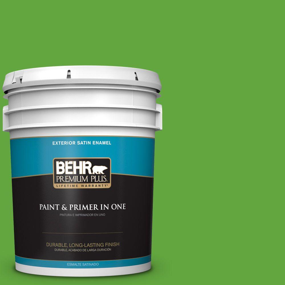 BEHR Premium Plus 5gal. 430B6 Caterpillar Satin Enamel Exterior Paint934005 The Home Depot