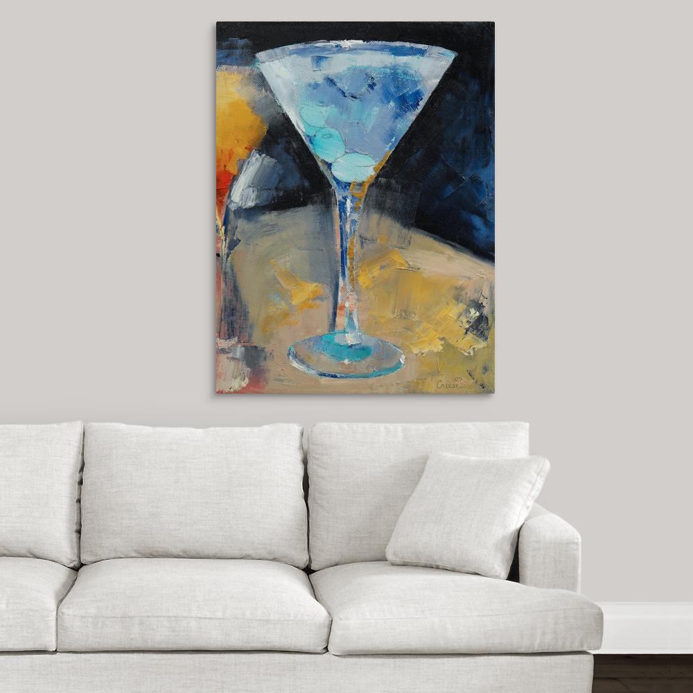 GreatBigCanvas "Blue Martini Painting" by Michael Creese Canvas Wall ArtMC0130082_24_30x40