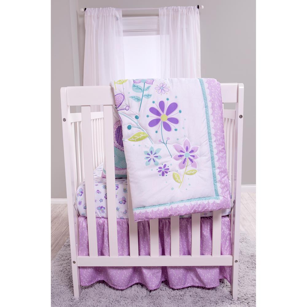 Sammy Lou By Trend Lab Butterfly Meadow 4 Piece Crib Bedding Set