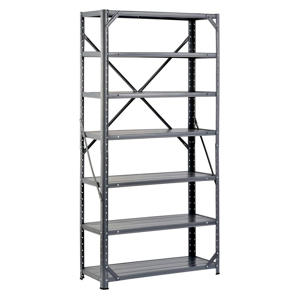 Edsal 60 inch H x 30 inch W x 12 inch D Steel Canning Shelving Unit in Gray by Edsal