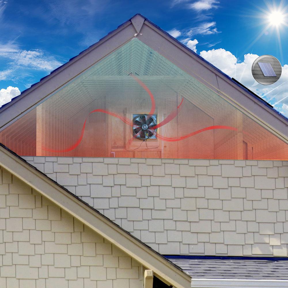 Quietcool 40 Watt Hybrid Solar Electric Powered Gable Mount Attic Fan With Included Inverter Afg Slr 40 The Home Depot