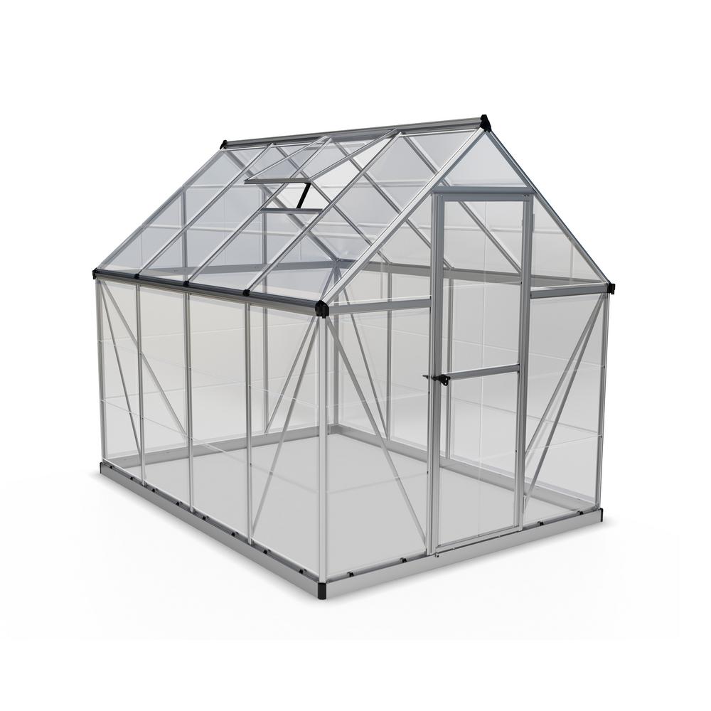 Palram Harmony 6 ft. x 8 ft. Polycarbonate Greenhouse in Silver702688
