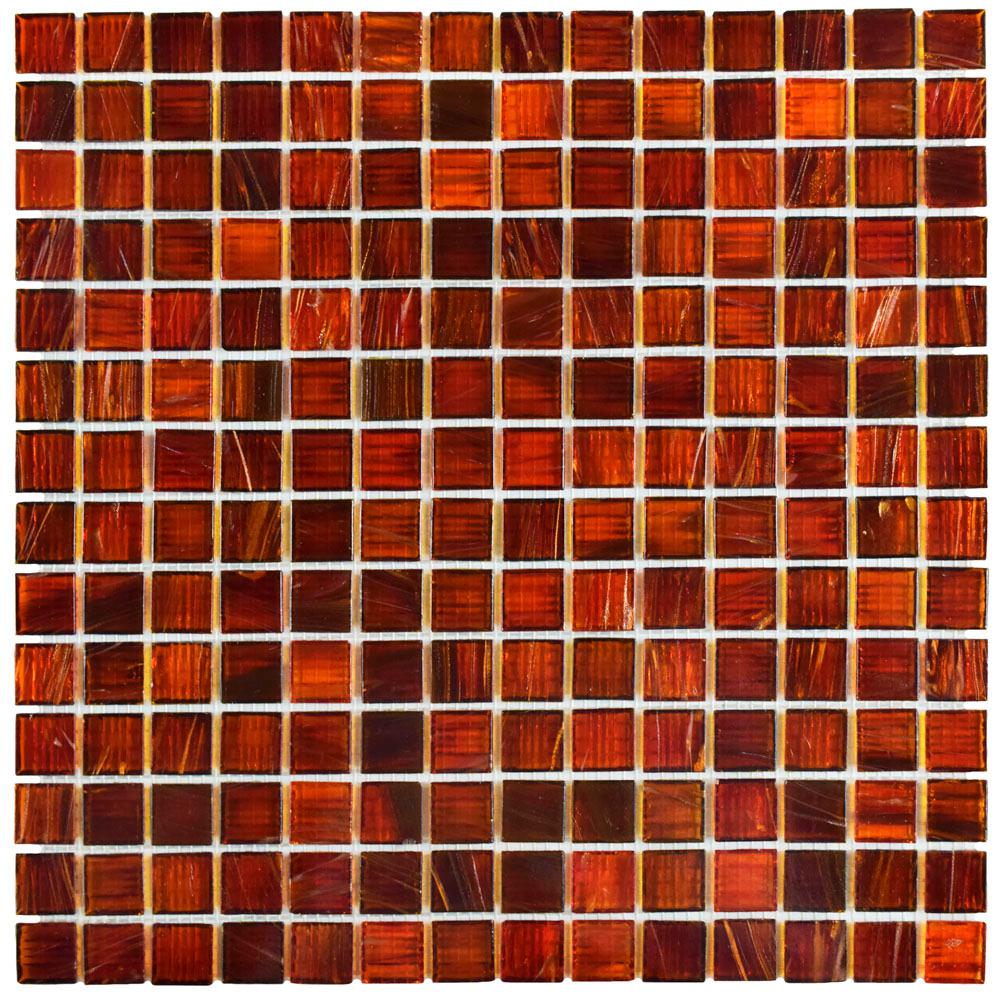 Merola Tile Coppa Genghis Red 12 in. x 12 in. x 4 mm Glass 