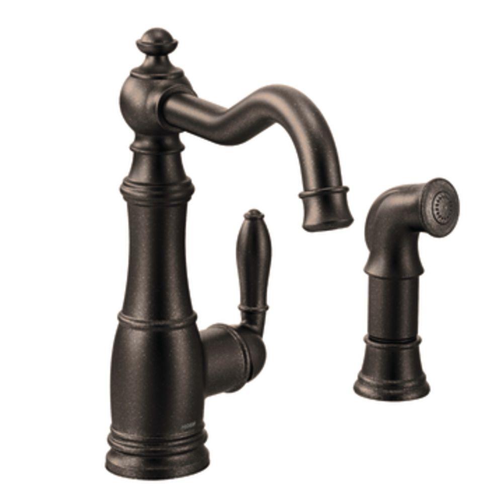 MOEN Weymouth Single-Handle Standard Kitchen Faucet with ...