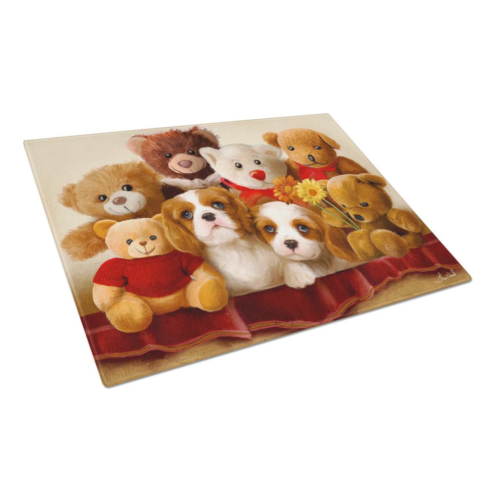 Carolines Treasures Cavalier Spaniel Friends Forever Tempered Glass Large Cutting Board, Multi-Color - PTW2050LCB - Cooking Large Tempered Glass Cutting Board is heat resista sku PTW2050LCB