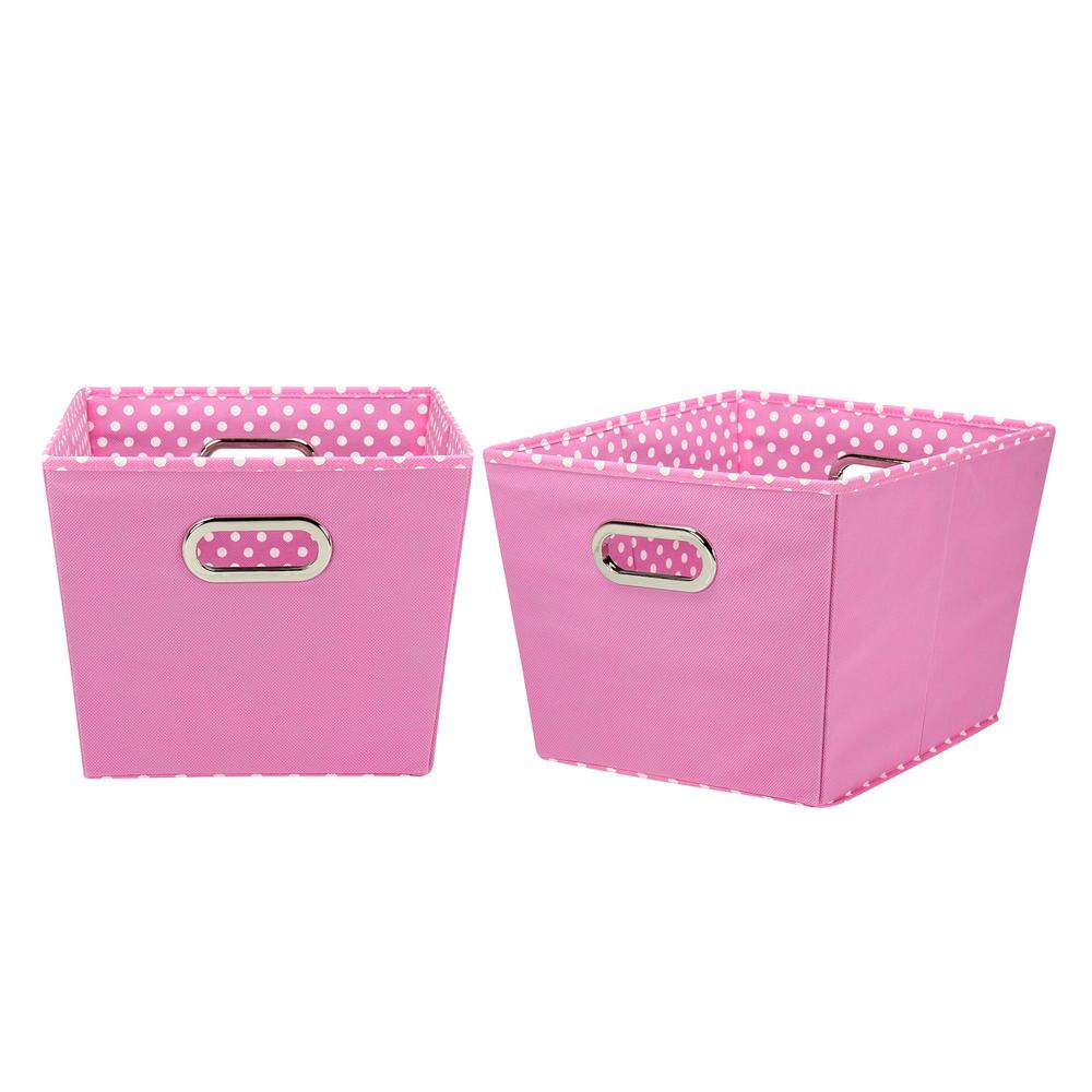 Household Essentials 14 in. D x 10 in. H x 12 in. W Pink Polka Dot