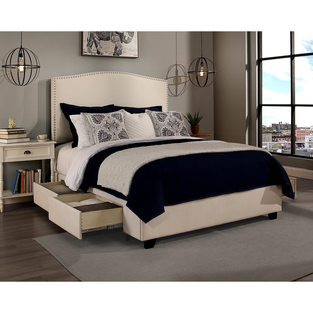 Newport Ivory Eastern King Upholstered Bed 10442 B The Home Depot