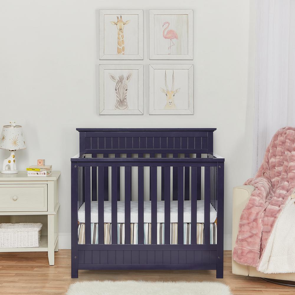 Dream On Me Harbor 4 In 1 Convertible Mini Crib 636 W The Home Depot