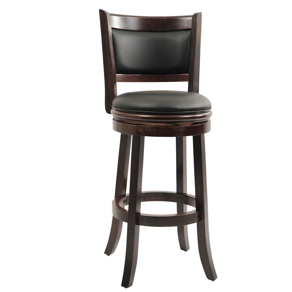 Boraam Hamilton 24 in. Brandy Swivel Cushioned Bar Stool ...