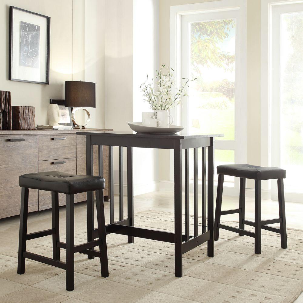 Hubbard Lane 3-Piece Black Bar Table Set-405310BK(MTL ...