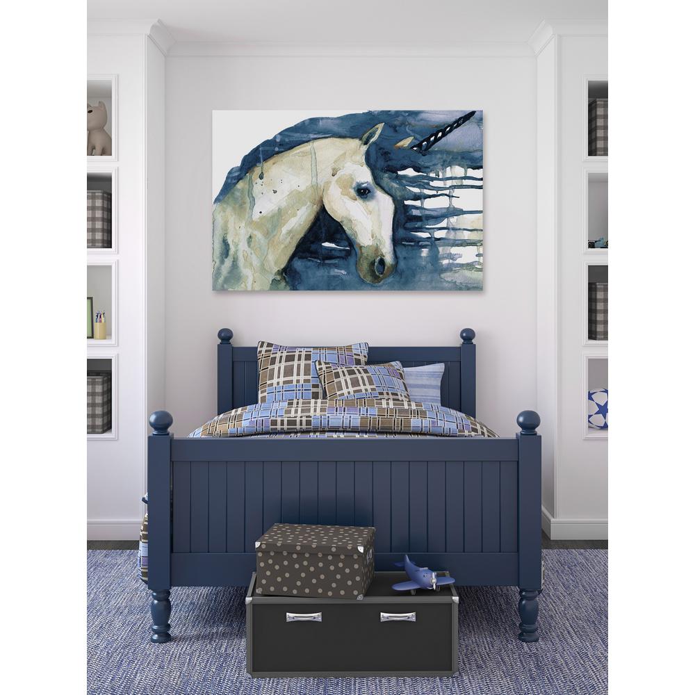 24 in. H x 36 in. W "Blue Unicorn" by Marmont Hill Printed ...