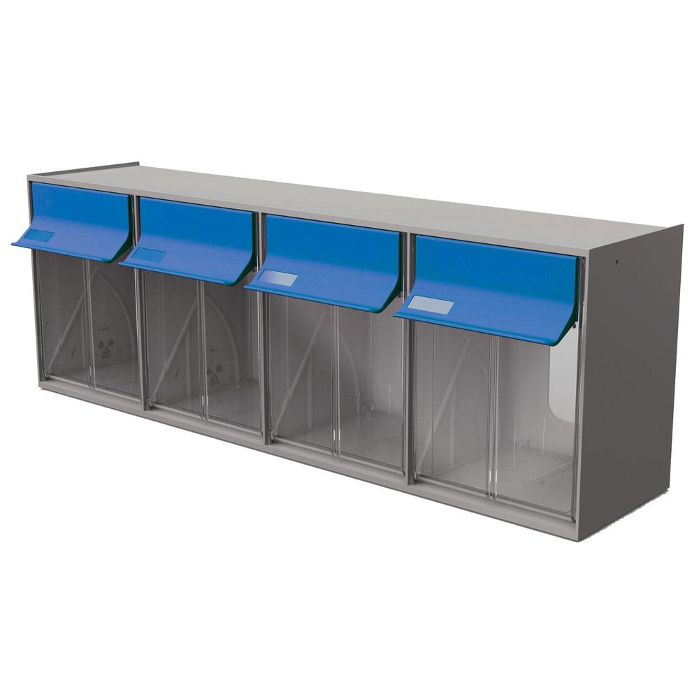 Ideal Security 24 In W Stackable 4 Plastic Storage Bins Tilt Bins