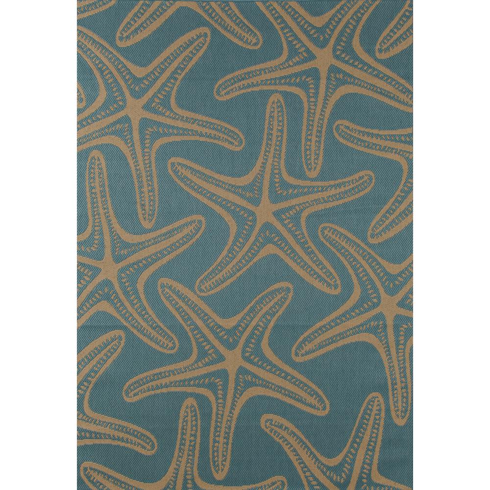 Art Carpet Plymouth Starfish Blue 5 Ft X 8 Indoor Outdoor Area Rug