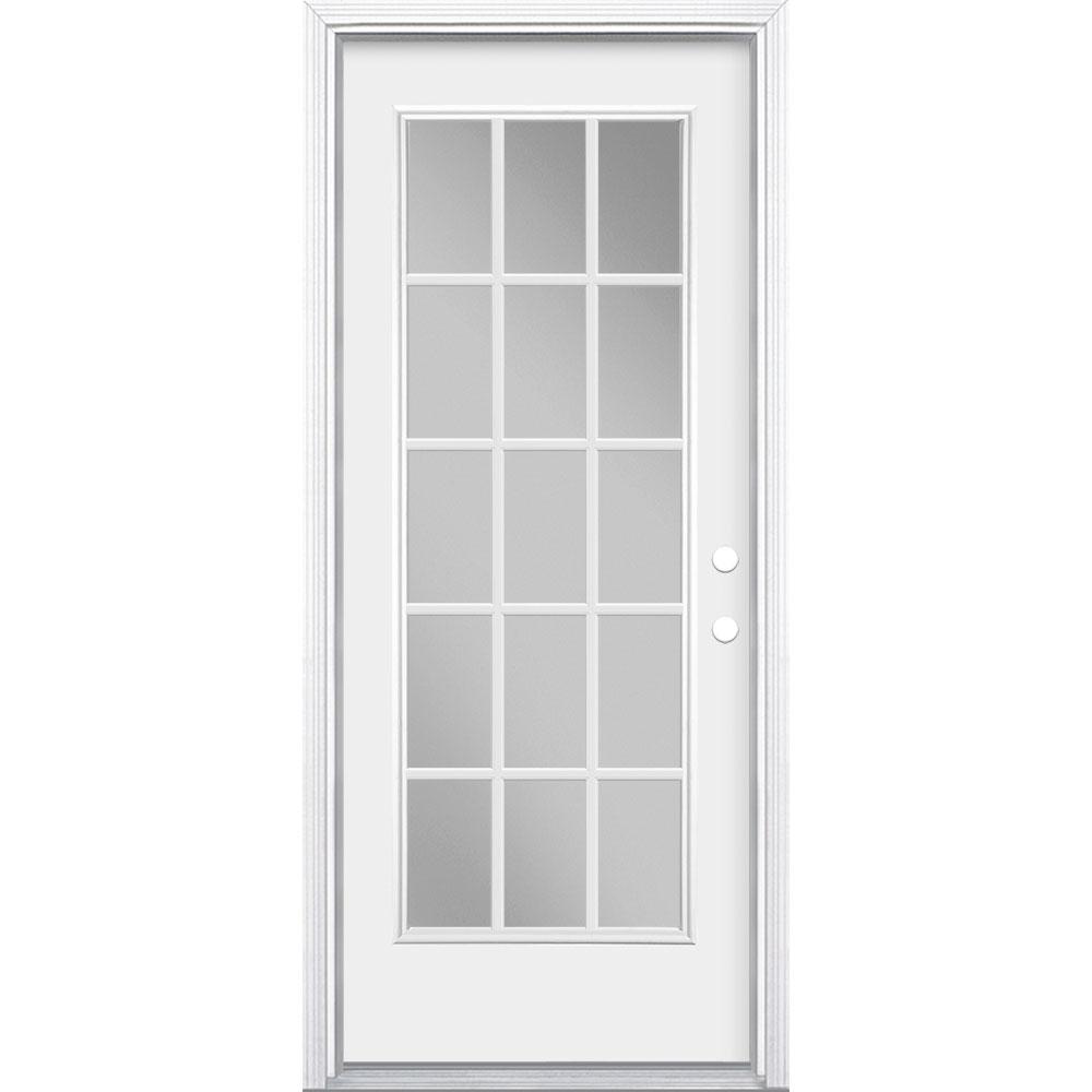 Masonite 32 in. x 80 in. Full Lite Mini Blind Left Hand Masonite 32 in. x 80 in. Full Lite Mini Blind Left Hand