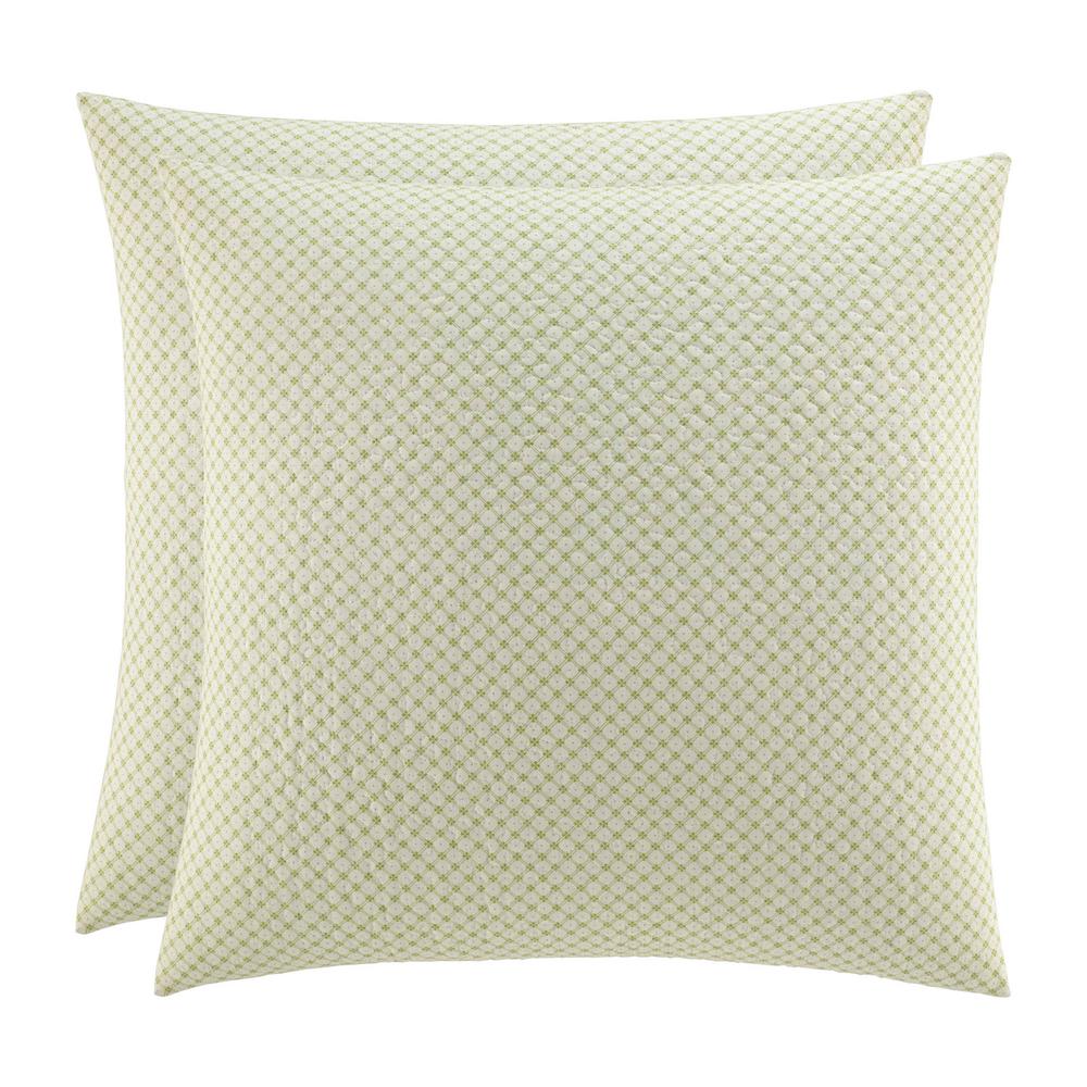 UPC 883893377486 product image for Laura Ashley Rowland Green Solid Cotton Euro Sham (Set of 2) | upcitemdb.com