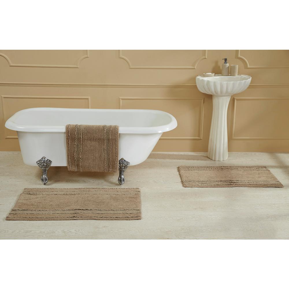 Better Trends Jaquard Bath Rug Beige 21 in. x 34 in. Cotton Bath Rug SS
