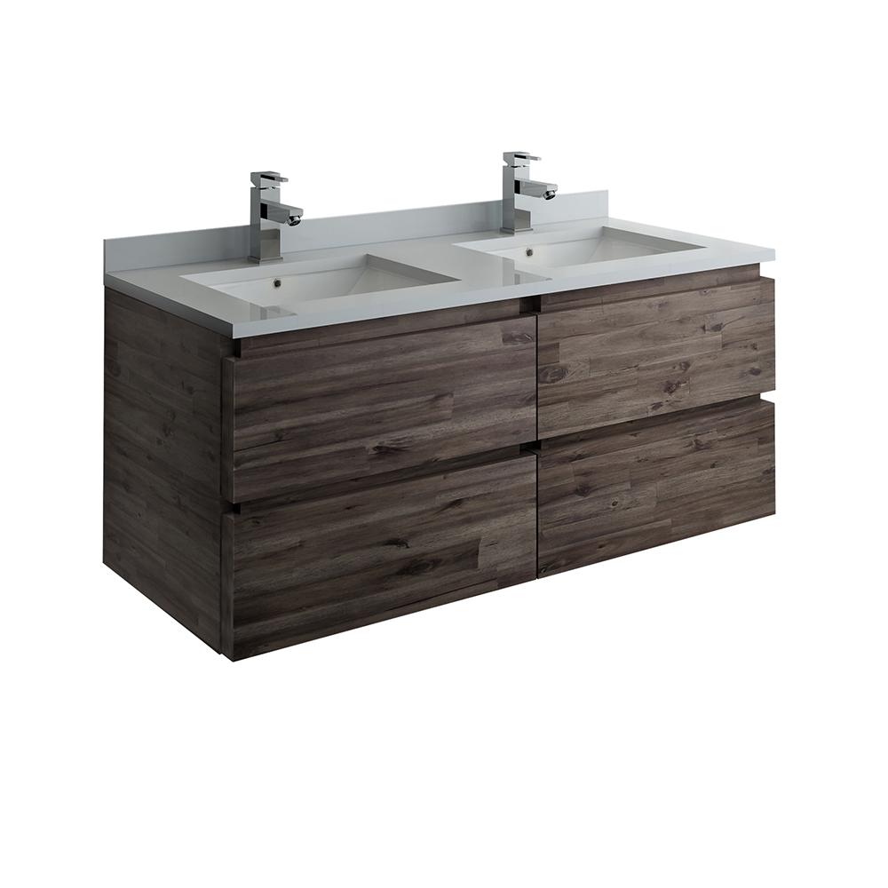 Fresca Formosa 46 in. W Modern Double Wall Hung Vanity Cabi