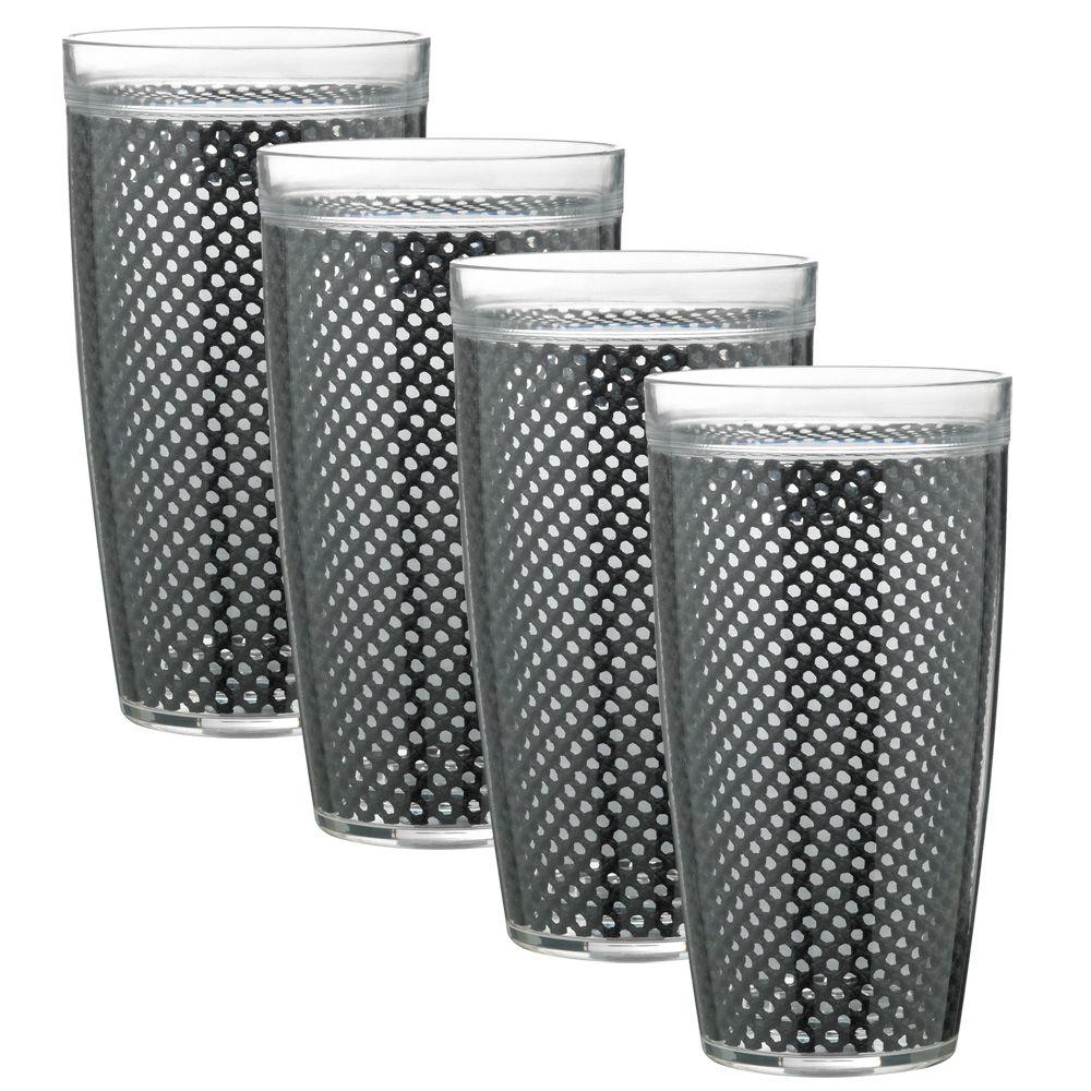 Kraftware 24 oz. Black Insulated Drinkware (Set of 4)31124