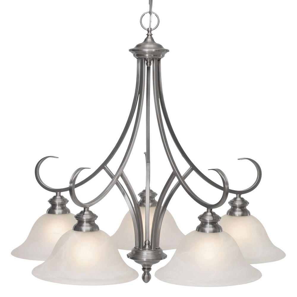 Pewter Chandeliers Lighting The Home Depot Lancaster Collection 5 Light Pewter Chandelier