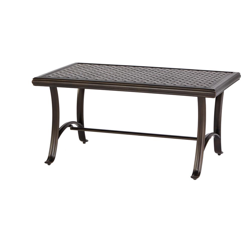Hampton Bay Cavasso Metal Outdoor Coffee Table171410CTBLV2 The Home Depot