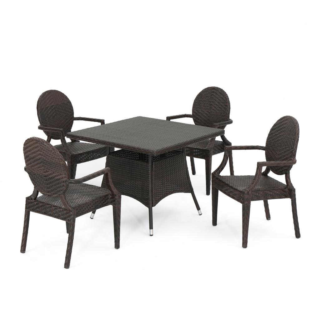 Noble House Glendale Multi-Brown 11-Piece Wicker Outdoor Dining Set-11 - The Home Depot Noble House Glendale Multi-Brown 11-Piece Wicker Outdoor Dining Set-11 - The Home Depot