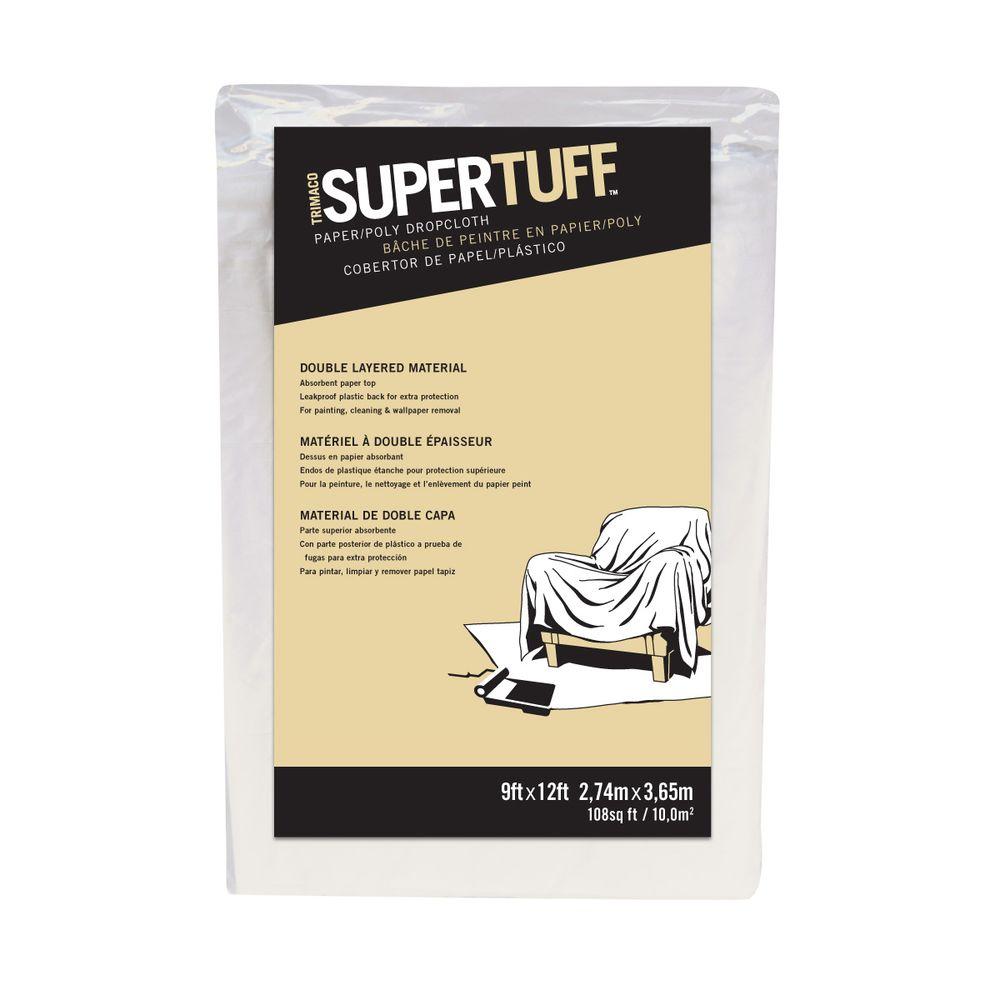 Trimaco 9 ft. x 12 ft. Paper/Poly Drop Cloth02301 The Home Depot