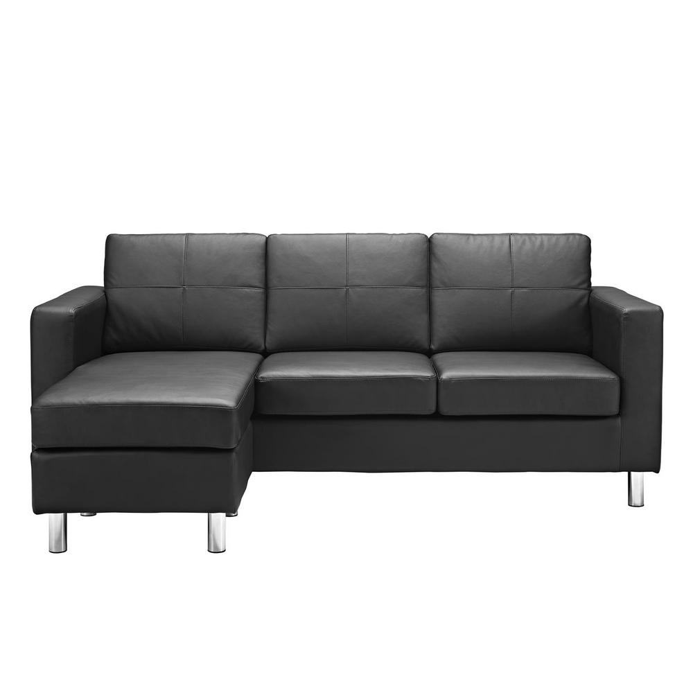 Dorel Living Small Es 2 Piece Configurable Black Sectional Dorel Living Small Es 2 Piece