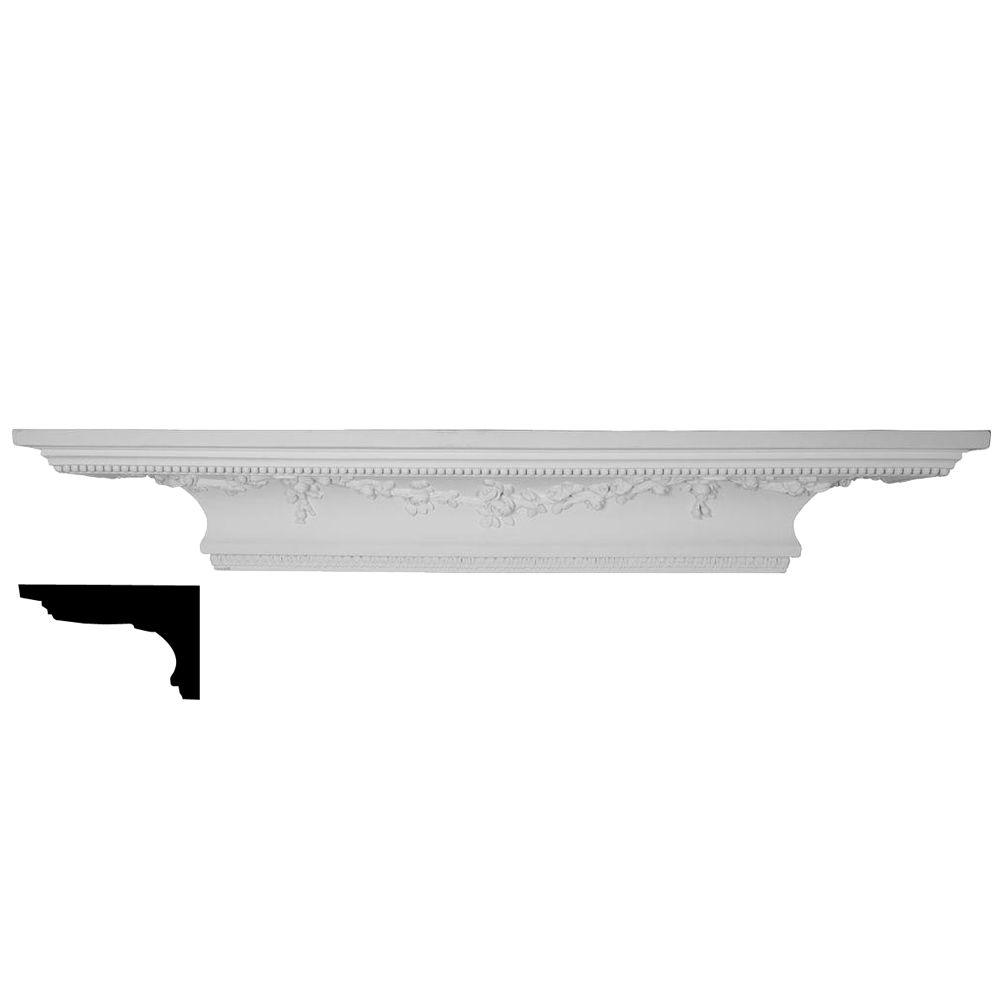 Ekena Millwork 48 in. x 73/8 in. x 91/8 in. Polyurethane Victorian Shelf MouldingSH48X07X09VI