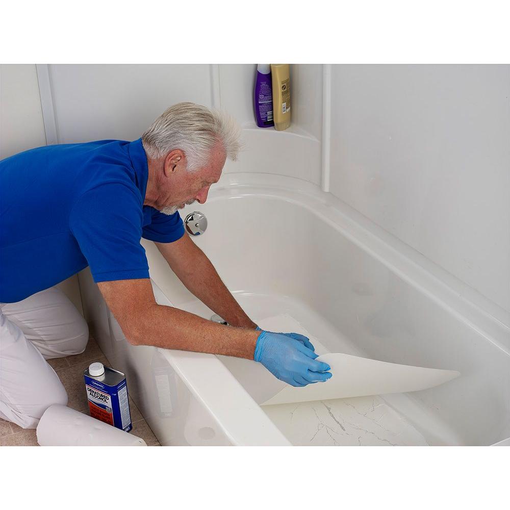 DIY Bathtub Floor Repair White 16 x 36in Crack Leaky Tub Kit Porcelain Floor Fix 853725005122 eBay