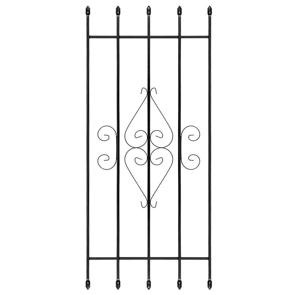 Unique Home Designs 24 in. x 54 in. Su Casa Black 5Bar Window Guard