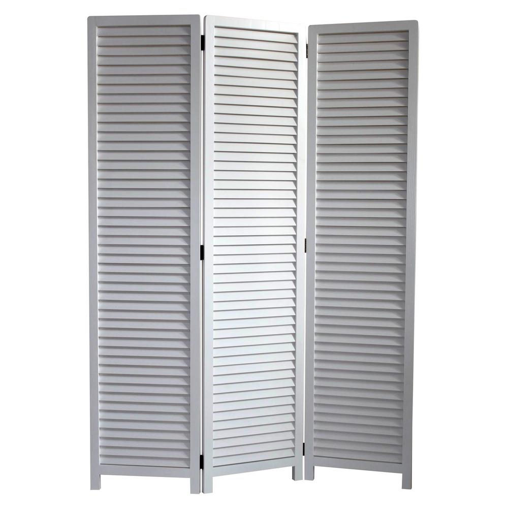 Louvertie 5.5 ft. White 3Panel Room DividerSG258 WHTIE The Home Depot