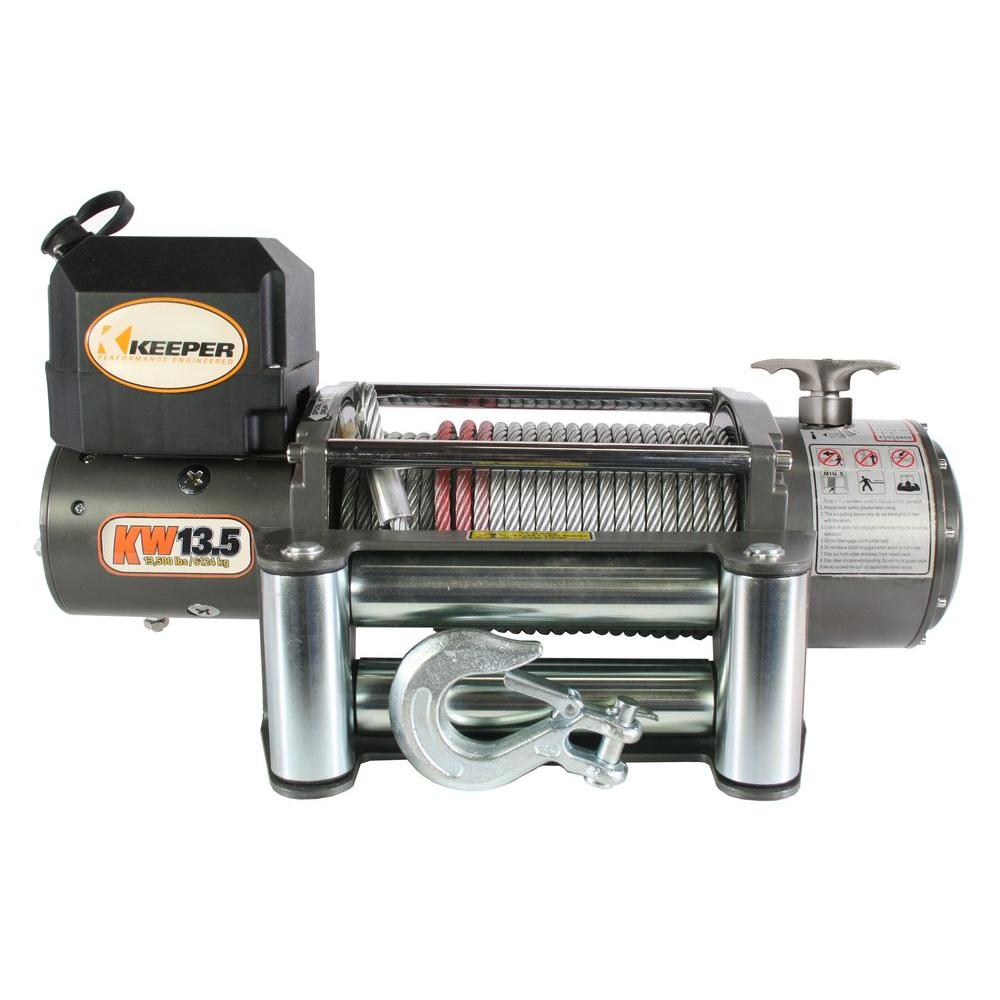 Keeper 13,500 lbs. Utility Winch 12VDC with Wireless RemoteKW131221