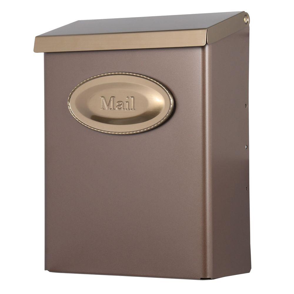 Medium Wall Mount Mailbo Residential The Home Depot Designer Vertical Wall Mount Locking Medium Mailbox With Venetian Bronze
