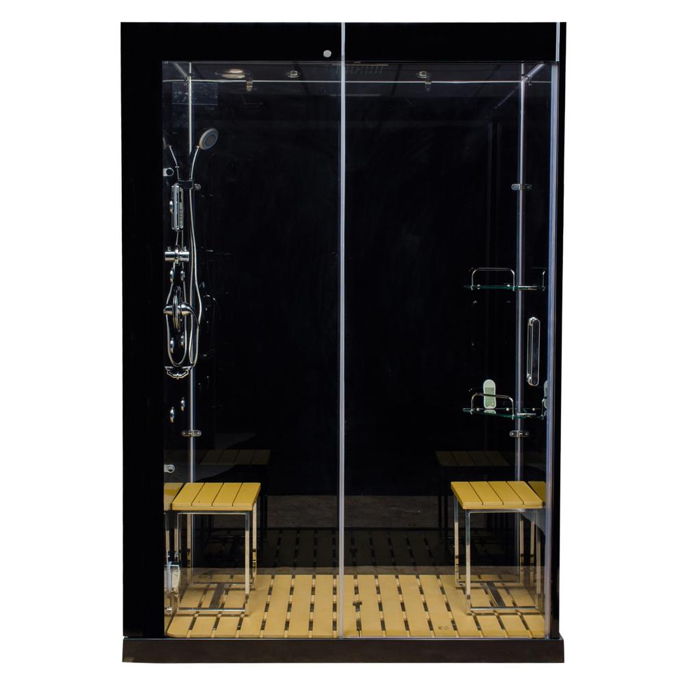 Steam Venus 59 in. x 32 in. x 86 in. Steam Shower Kit in Black