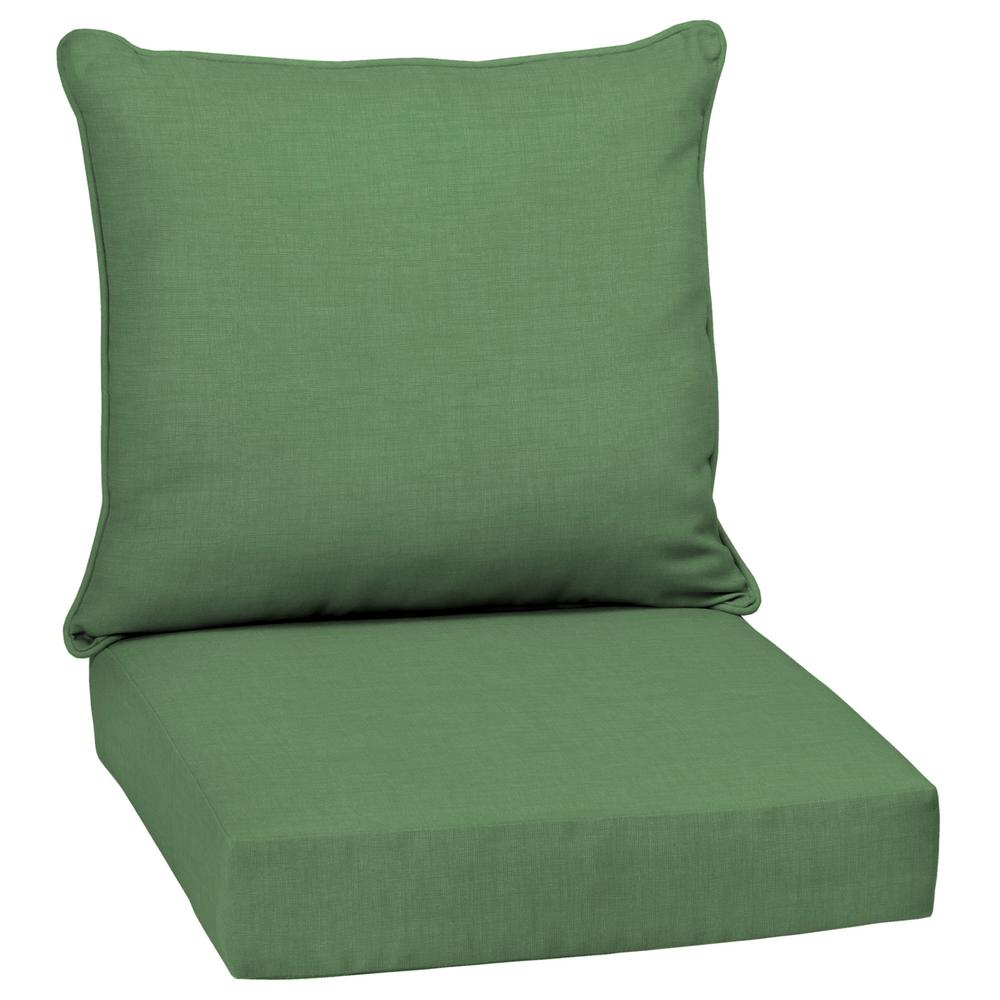 Arden Selections Green Outdoor Chair Cushions Moss Leala Texture 2 Piece Deep Seating Outdoor Lounge Chair Cushion